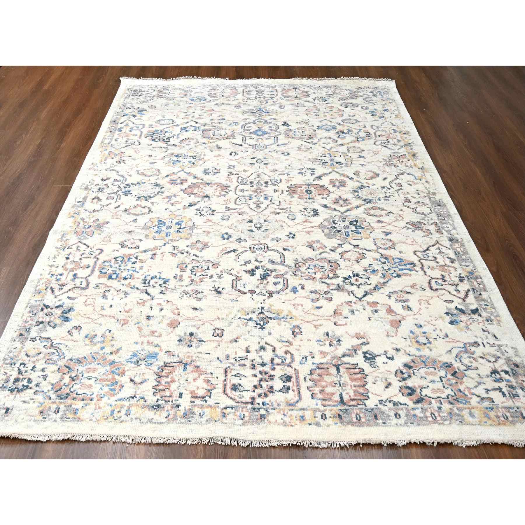 Oushak-And-Peshawar-Hand-Knotted-Rug-422000