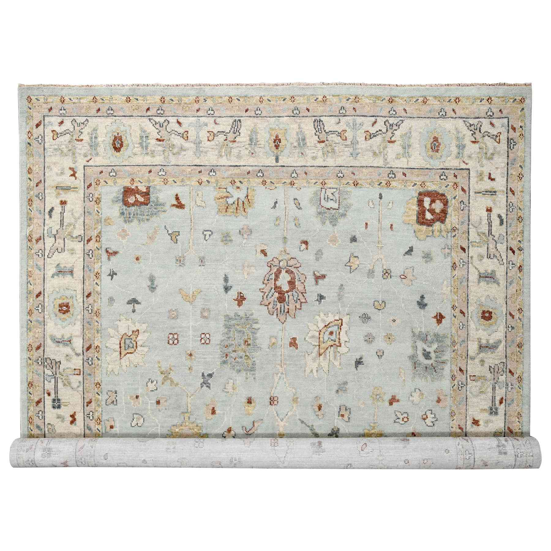 Oushak-And-Peshawar-Hand-Knotted-Rug-422050