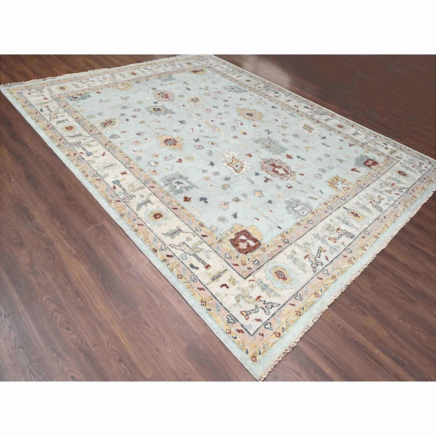 Oushak-And-Peshawar-Hand-Knotted-Rug-422050