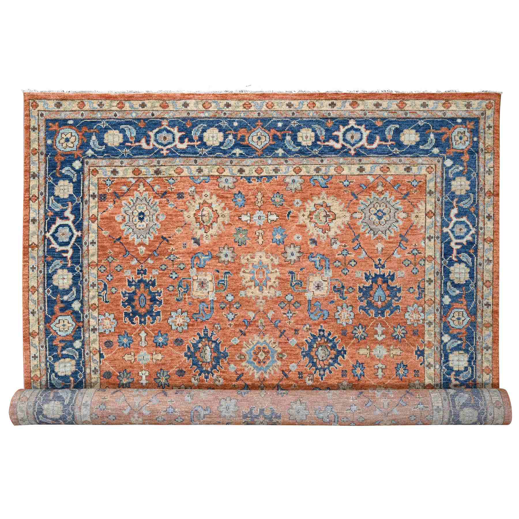 Oushak-And-Peshawar-Hand-Knotted-Rug-422335
