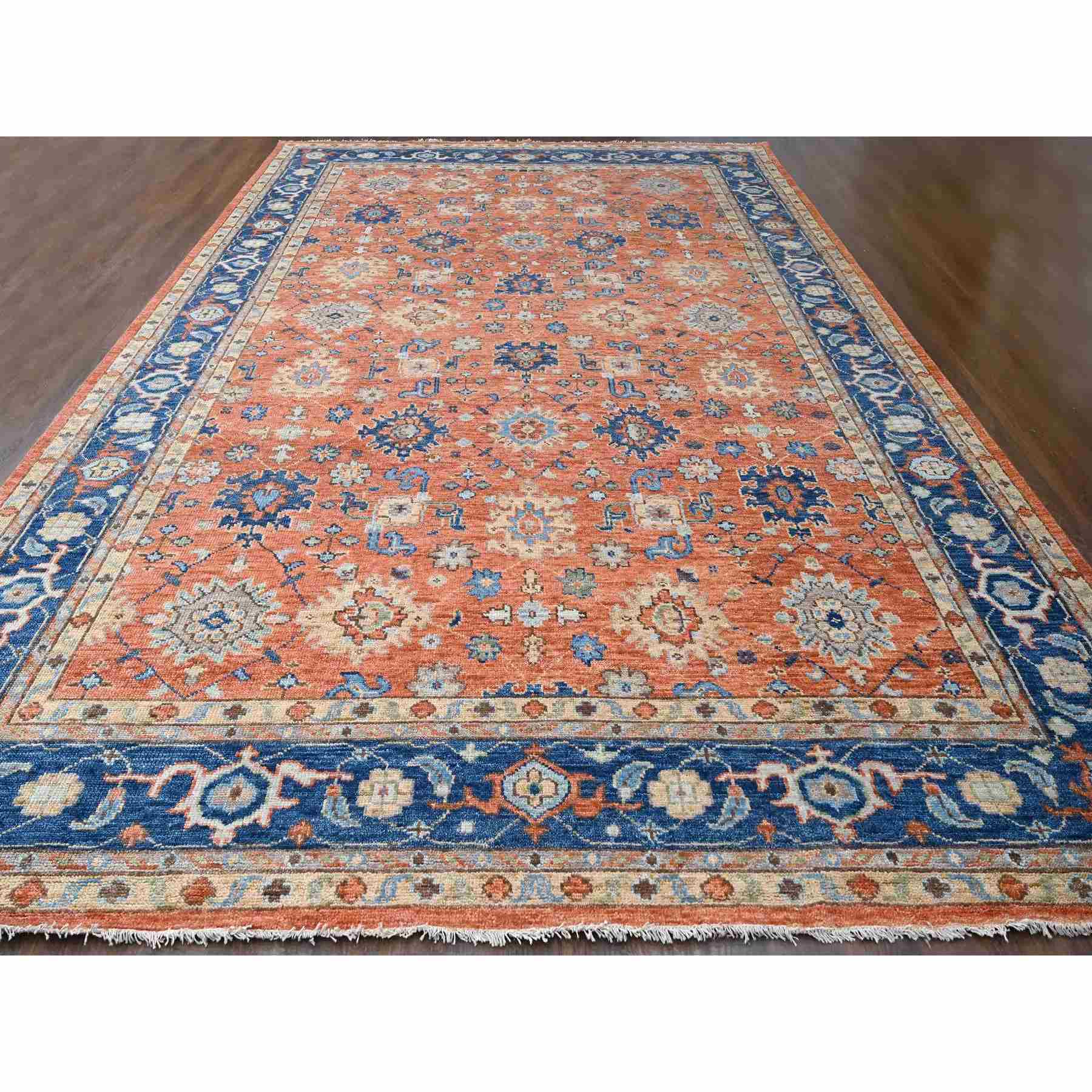 Oushak-And-Peshawar-Hand-Knotted-Rug-422335