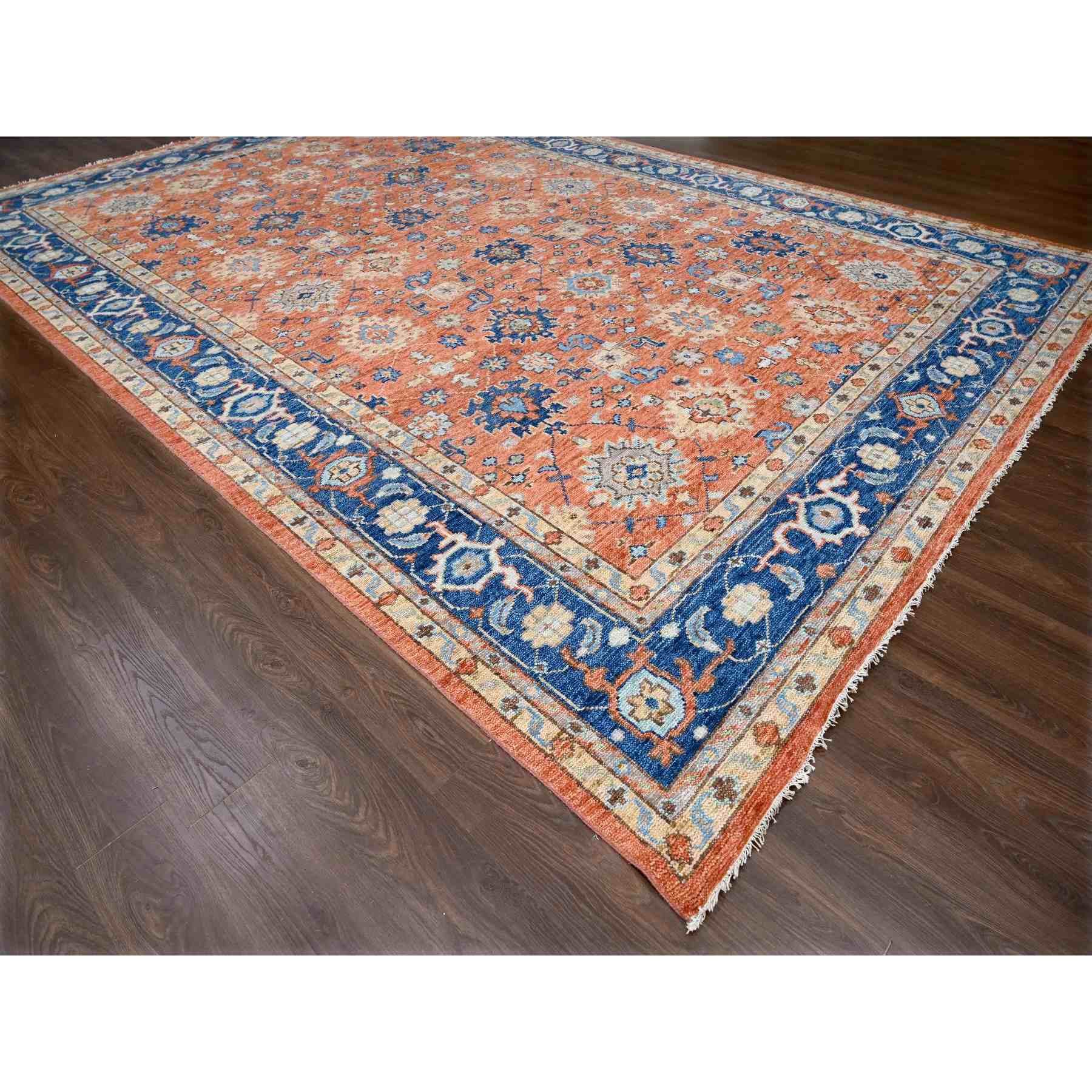 Oushak-And-Peshawar-Hand-Knotted-Rug-422335