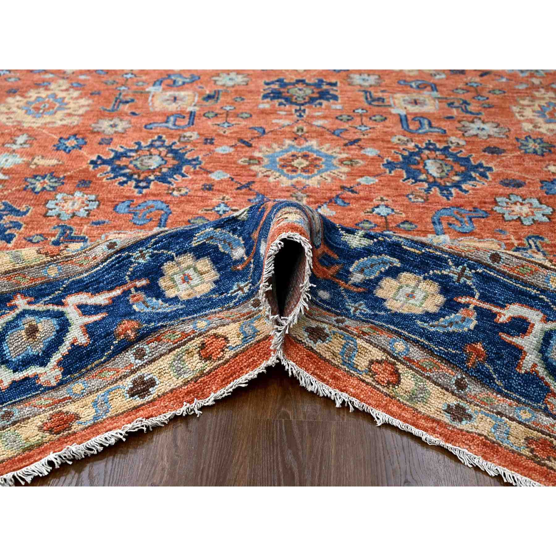 Oushak-And-Peshawar-Hand-Knotted-Rug-422335