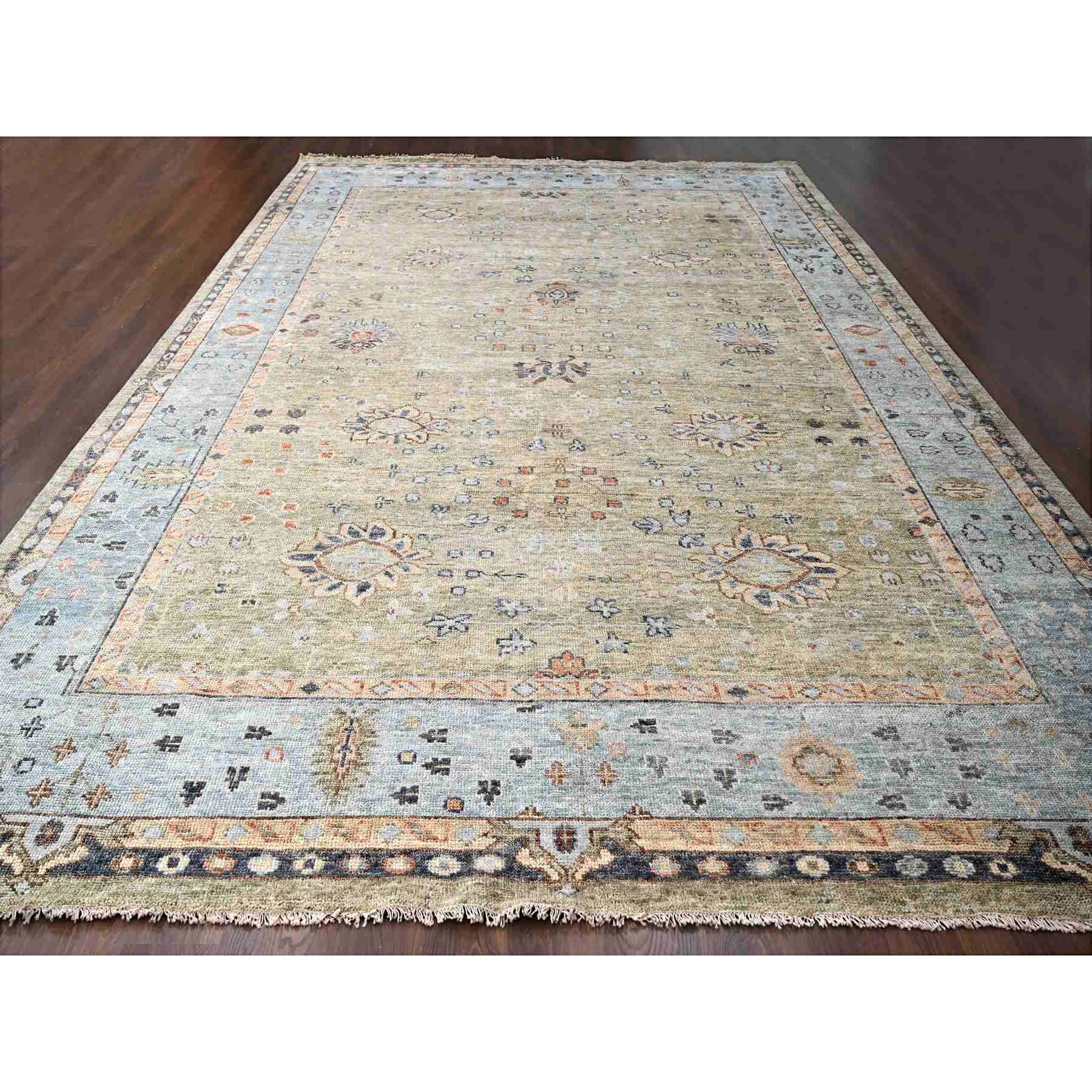 Oushak-And-Peshawar-Hand-Knotted-Rug-422445