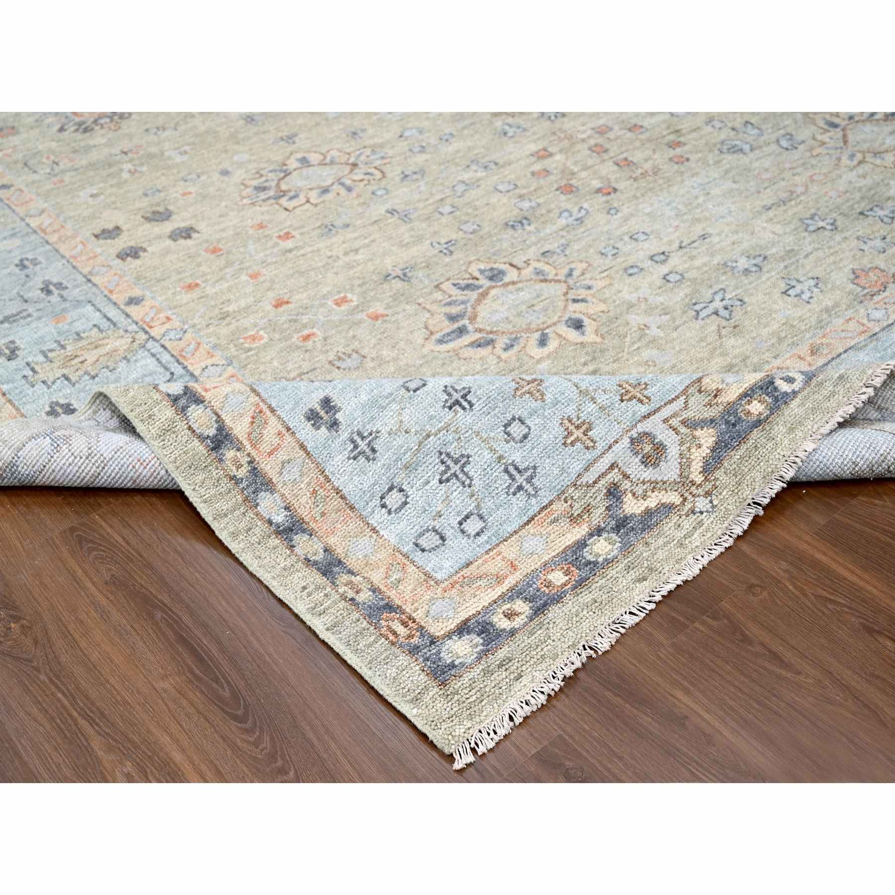 Oushak-And-Peshawar-Hand-Knotted-Rug-422445