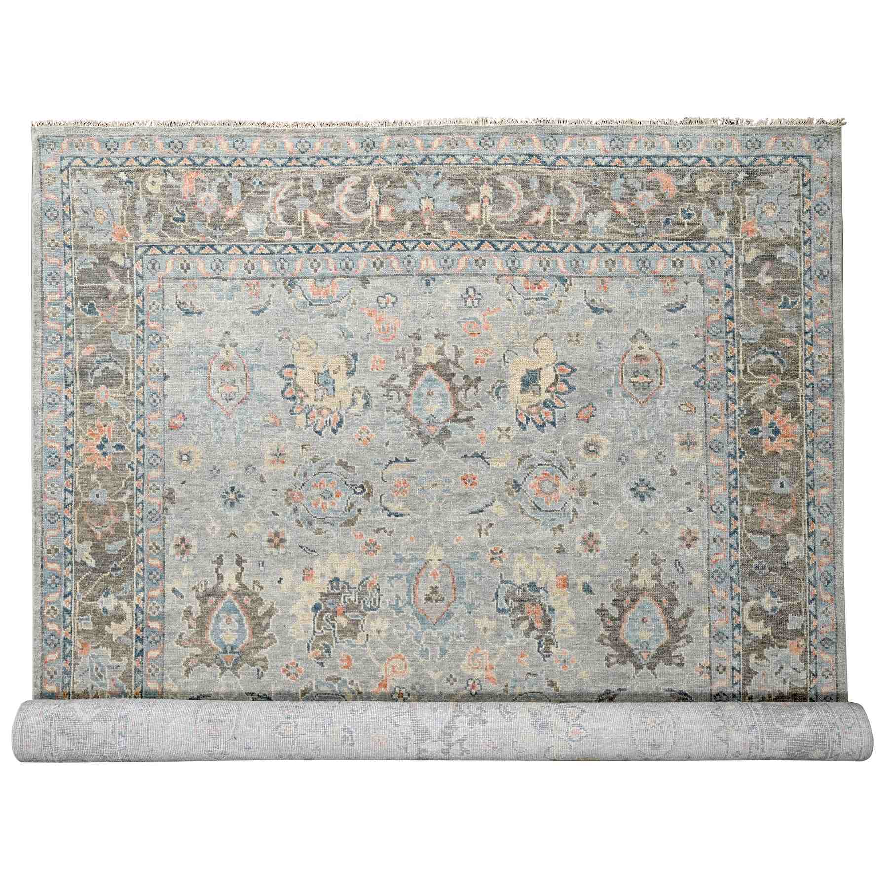 Oushak-And-Peshawar-Hand-Knotted-Rug-422455