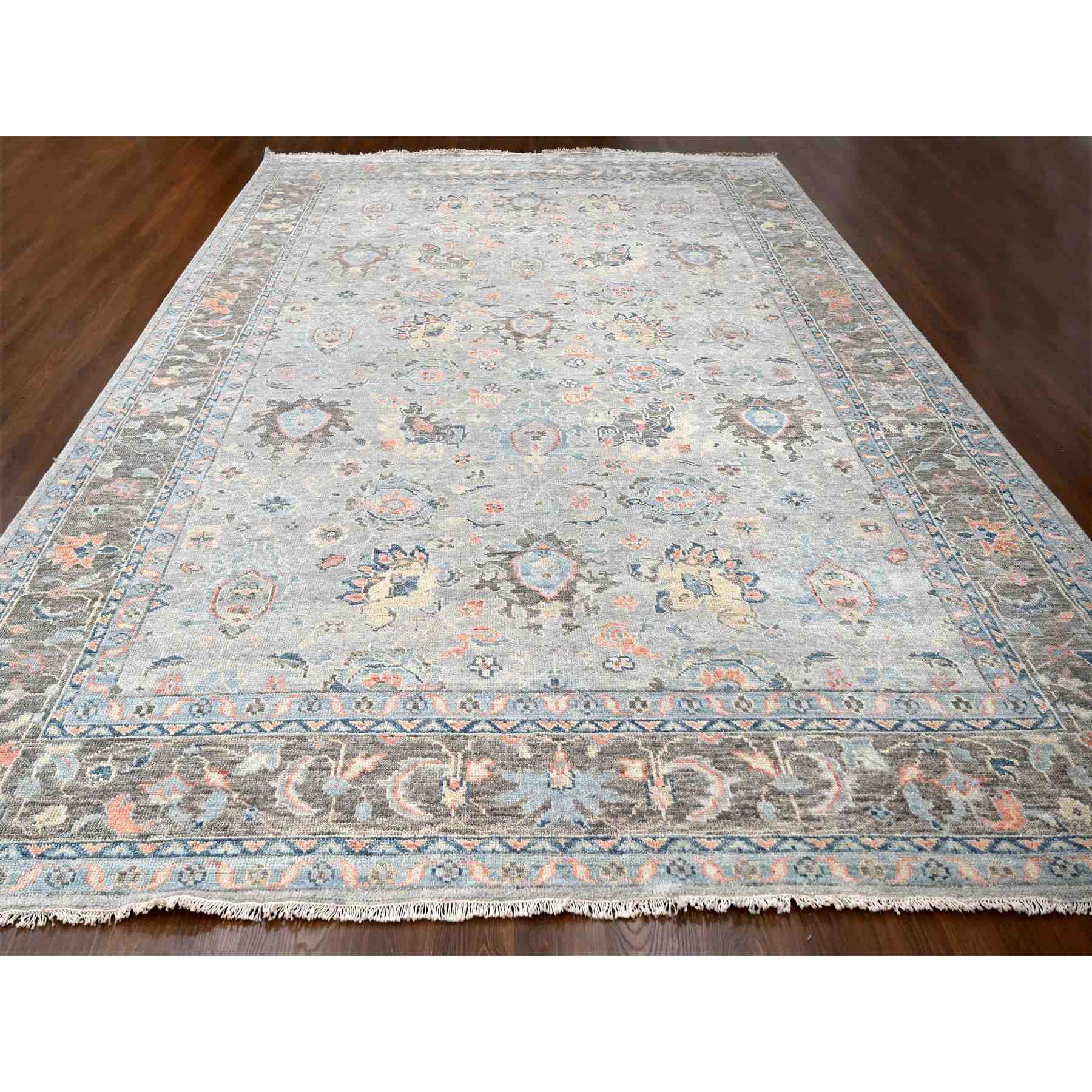 Oushak-And-Peshawar-Hand-Knotted-Rug-422455
