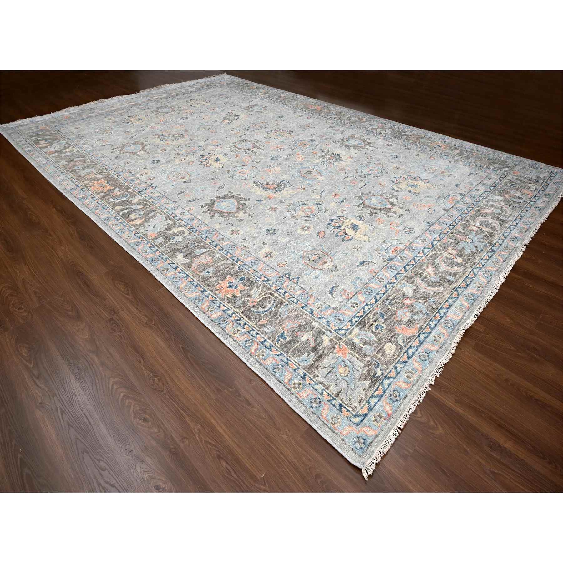 Oushak-And-Peshawar-Hand-Knotted-Rug-422455