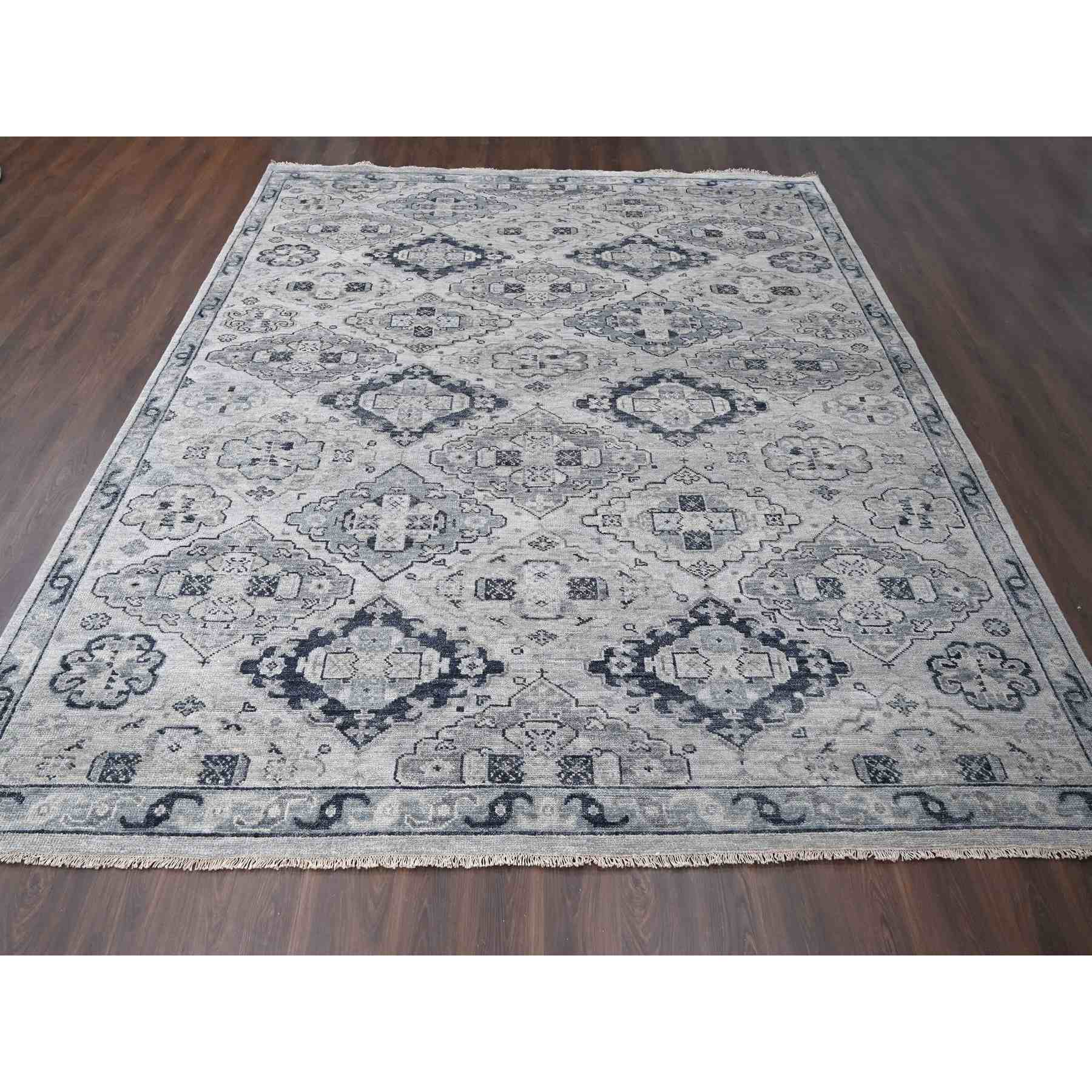 Tribal-Geometric-Hand-Knotted-Rug-420110