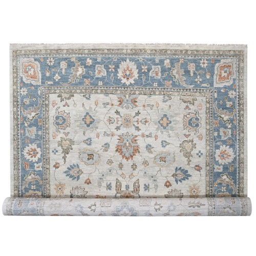 Light Gray, Natural Wool Hand Knotted, Oushak Design, Supple Collection Thick and Plush, Oversized Oriental Rug