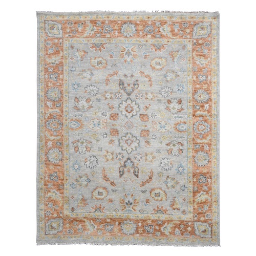 Tan Color, Oushak Design, Supple Collection, Thick and Plush, Hand Knotted, Organic Wool, Oriental Rug