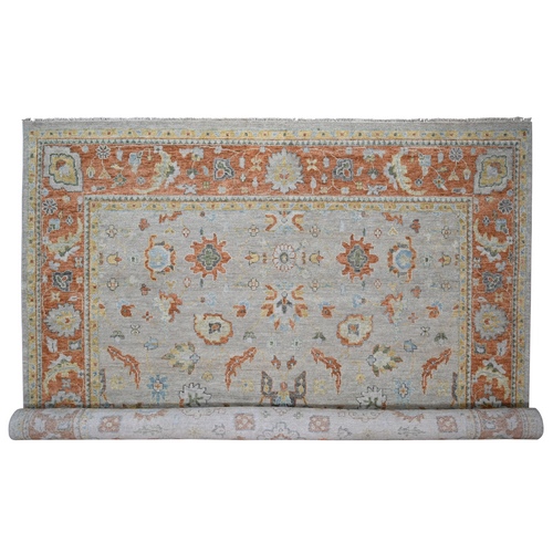 Light Gray, Oushak Design, Supple Collection Thick and Plush, Soft Wool Hand Knotted, Oversized Oriental Rug