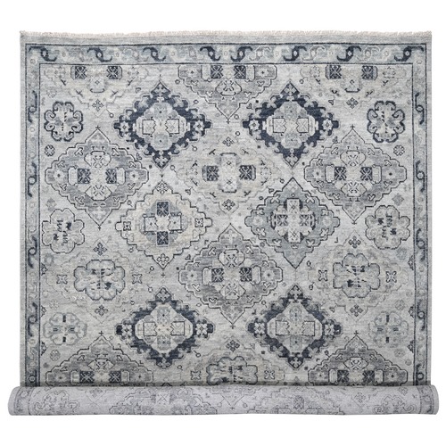 Silver Gray, Anatolian Design, Supple Collection Thick and Plush, Extra Soft Wool Hand Knotted, Oversized Oriental 