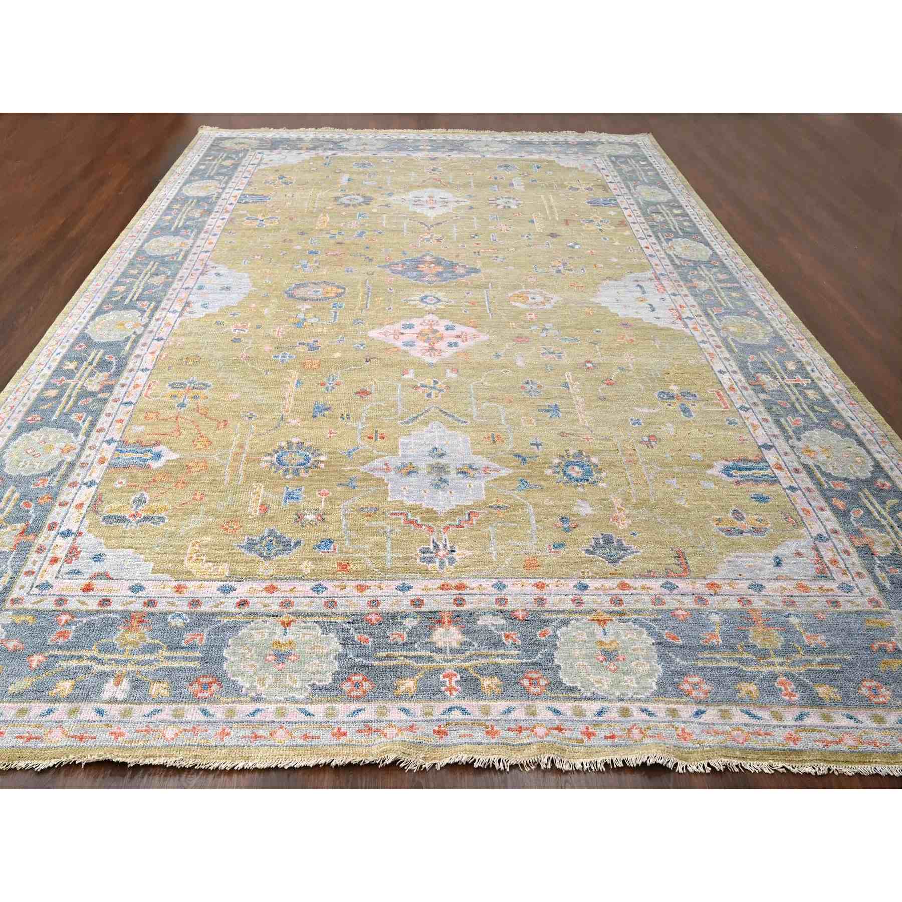 Oushak-And-Peshawar-Hand-Knotted-Rug-422555