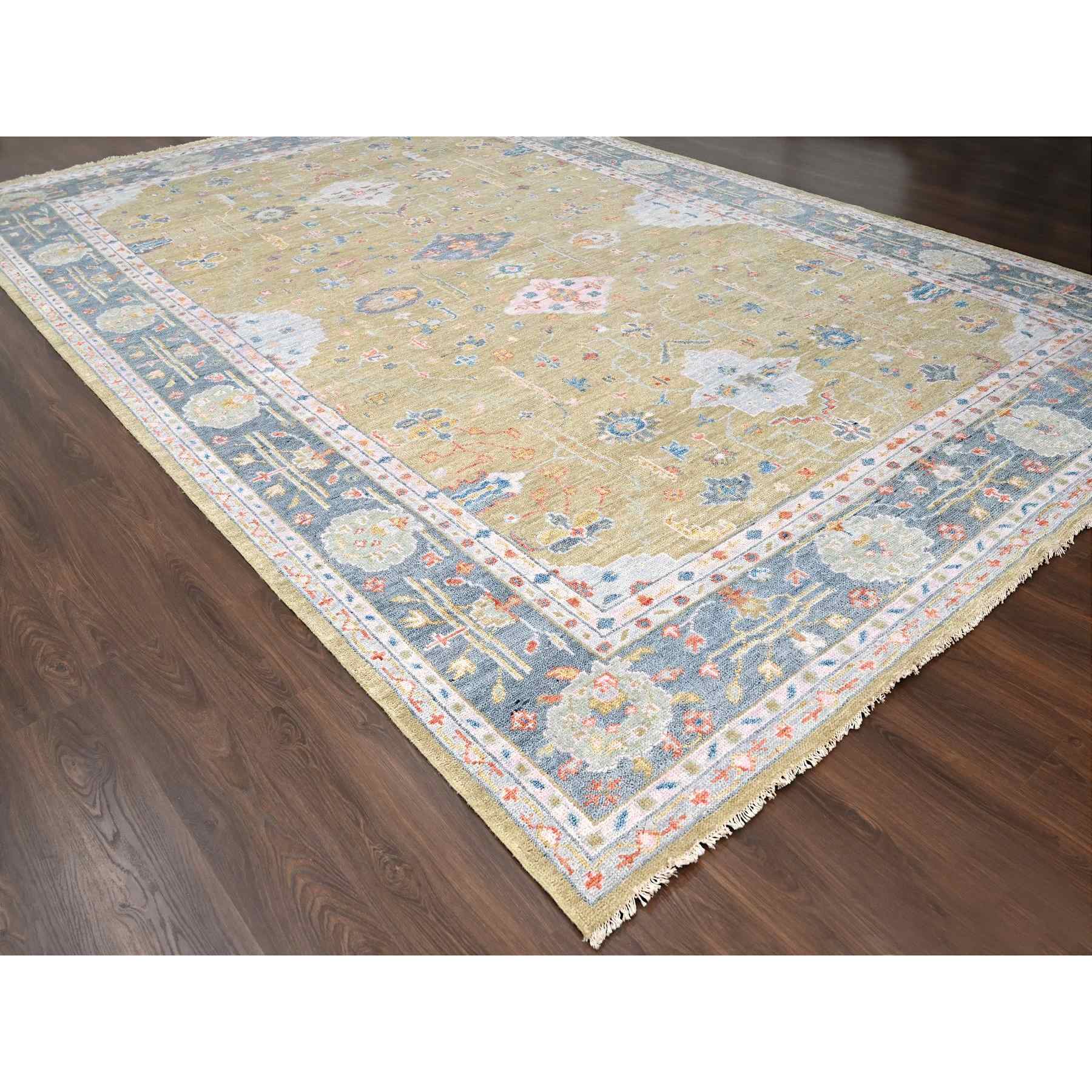Oushak-And-Peshawar-Hand-Knotted-Rug-422555