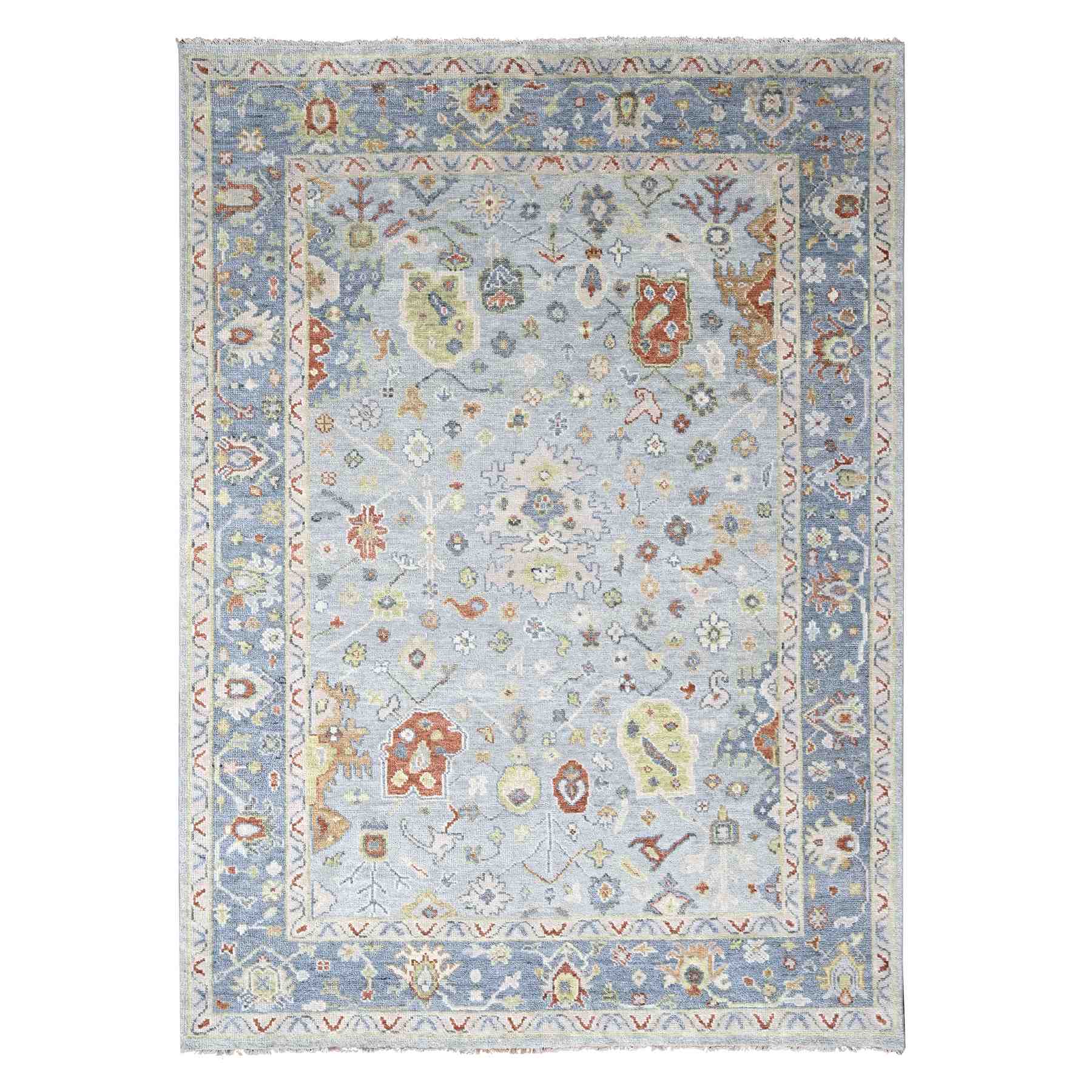 Oushak-And-Peshawar-Hand-Knotted-Rug-422825