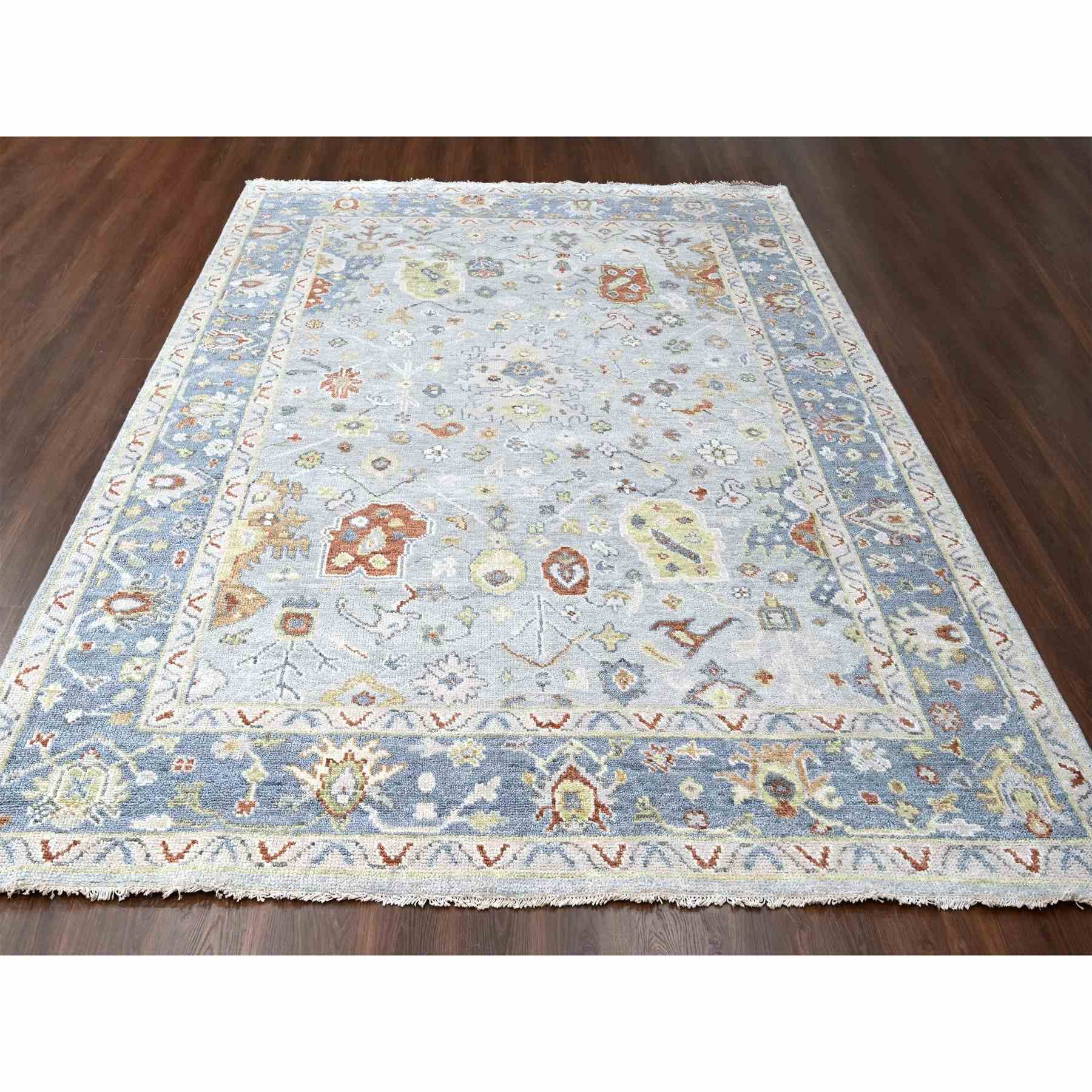 Oushak-And-Peshawar-Hand-Knotted-Rug-422825