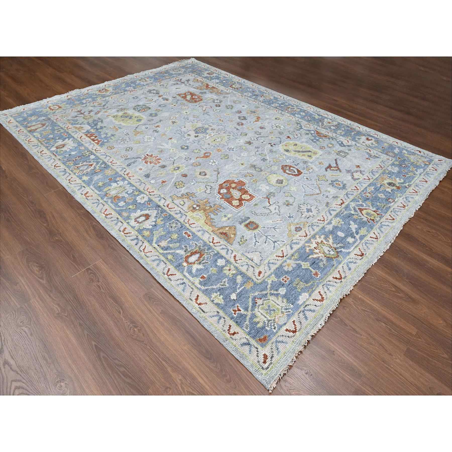 Oushak-And-Peshawar-Hand-Knotted-Rug-422825