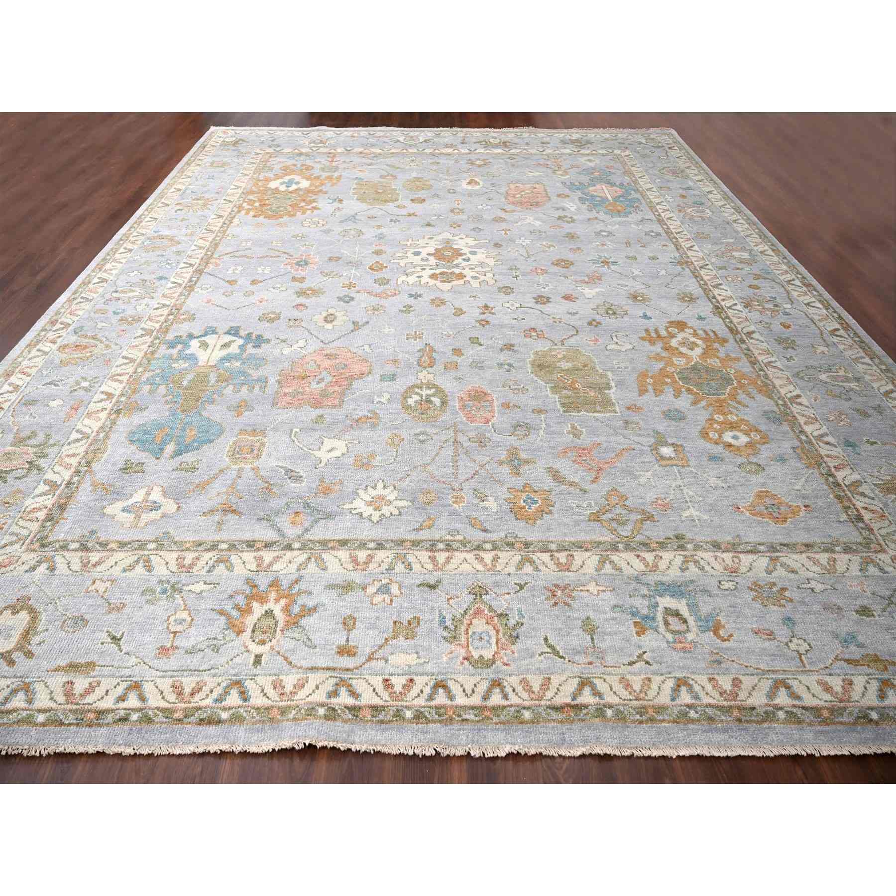 Oushak-And-Peshawar-Hand-Knotted-Rug-423365