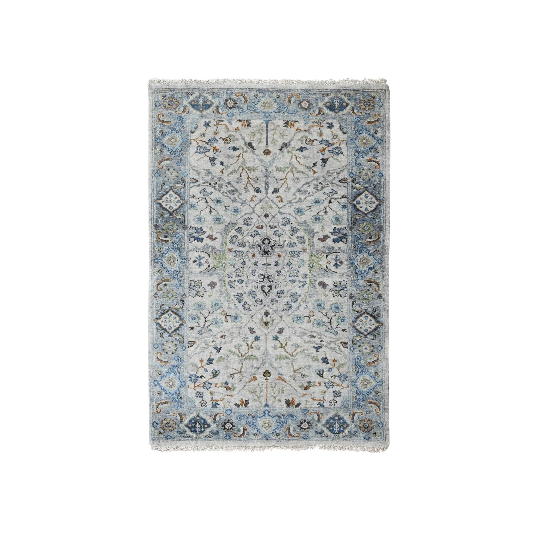 Oushak-And-Peshawar-Hand-Knotted-Rug-423700
