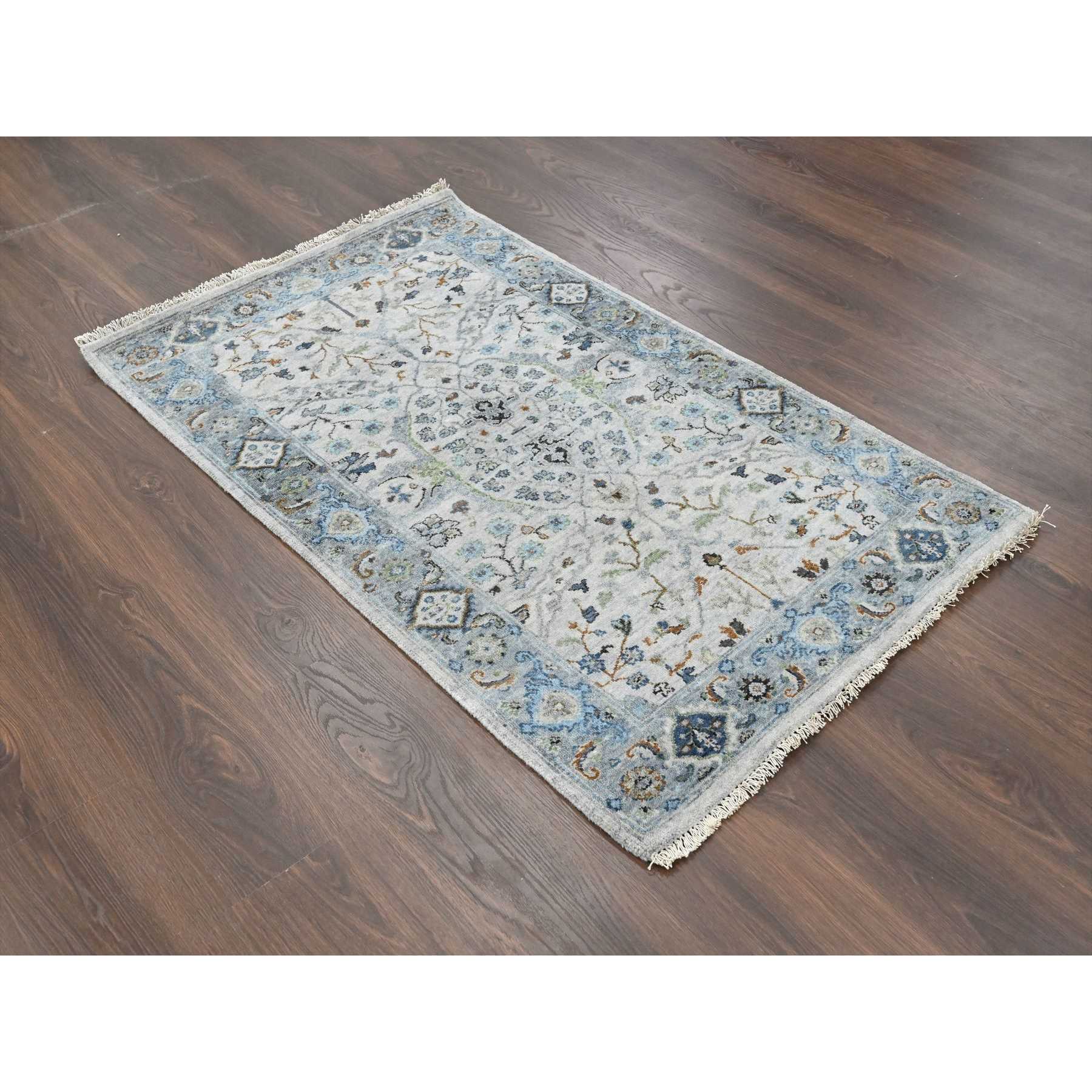Oushak-And-Peshawar-Hand-Knotted-Rug-423700