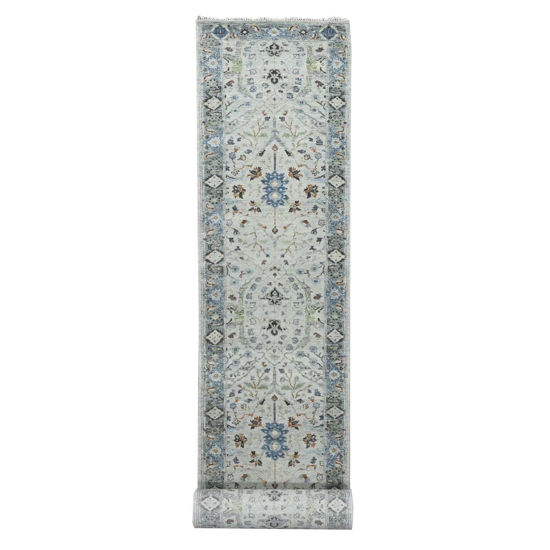 Oushak-And-Peshawar-Hand-Knotted-Rug-423960