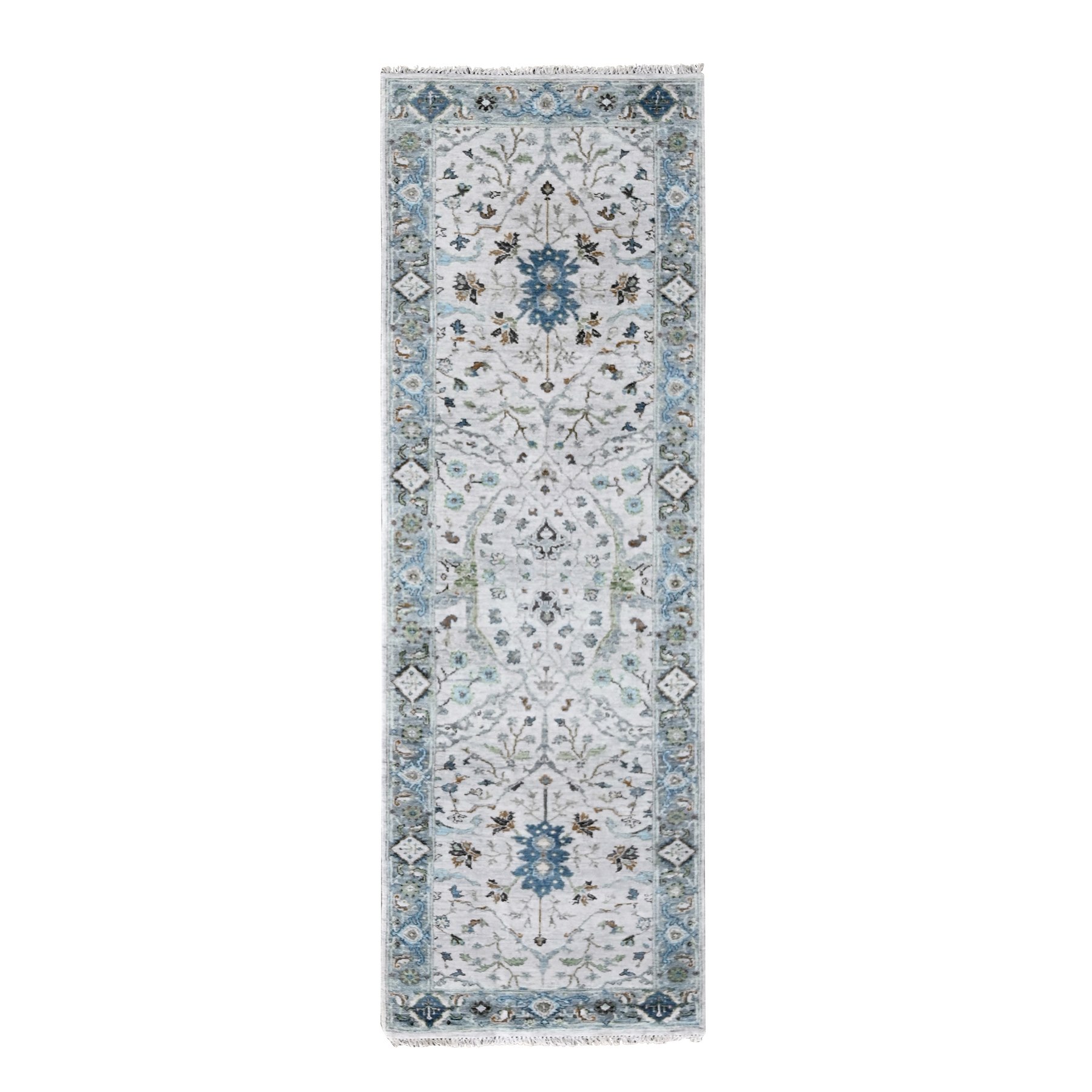 Oushak-And-Peshawar-Hand-Knotted-Rug-424275