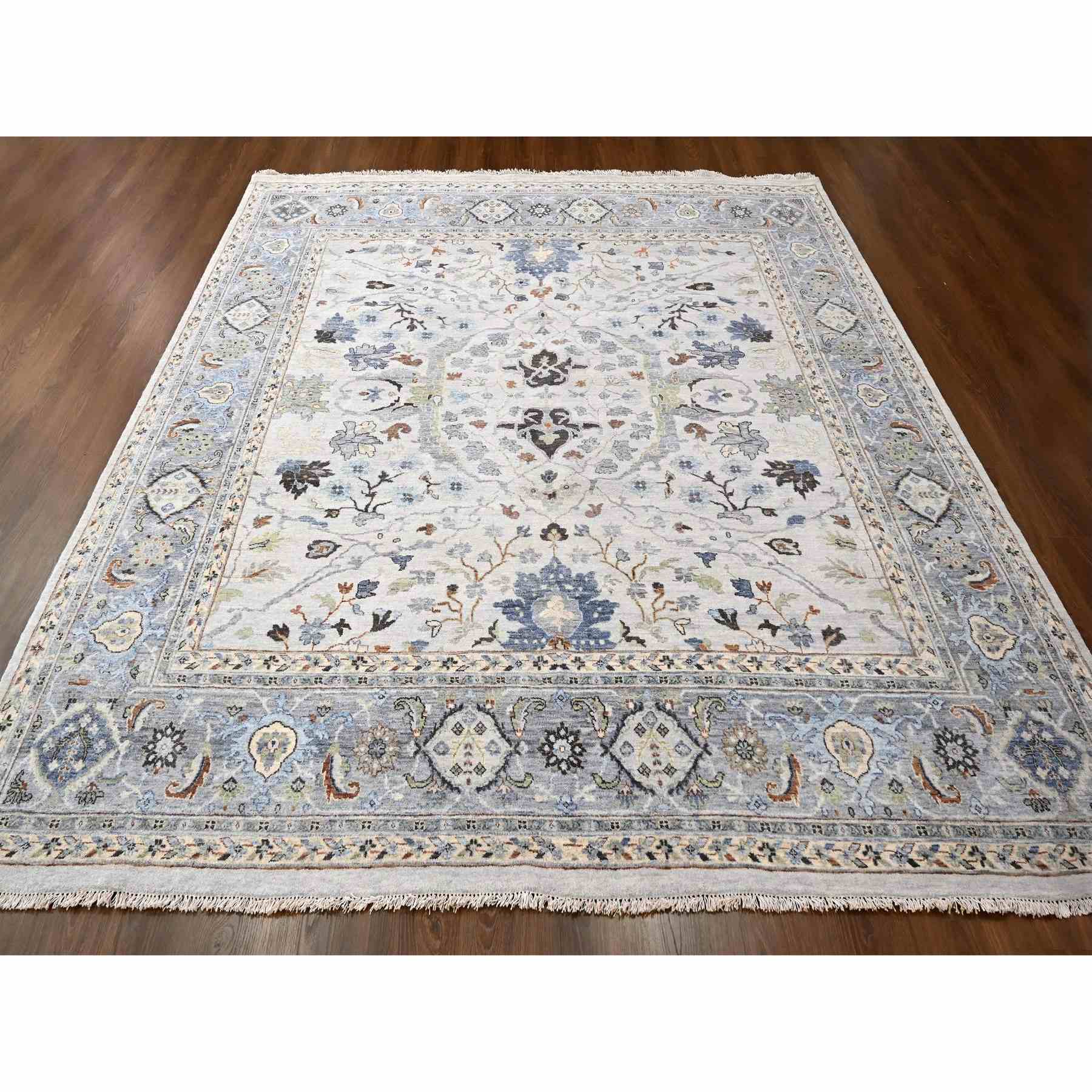 Oushak-And-Peshawar-Hand-Knotted-Rug-424295