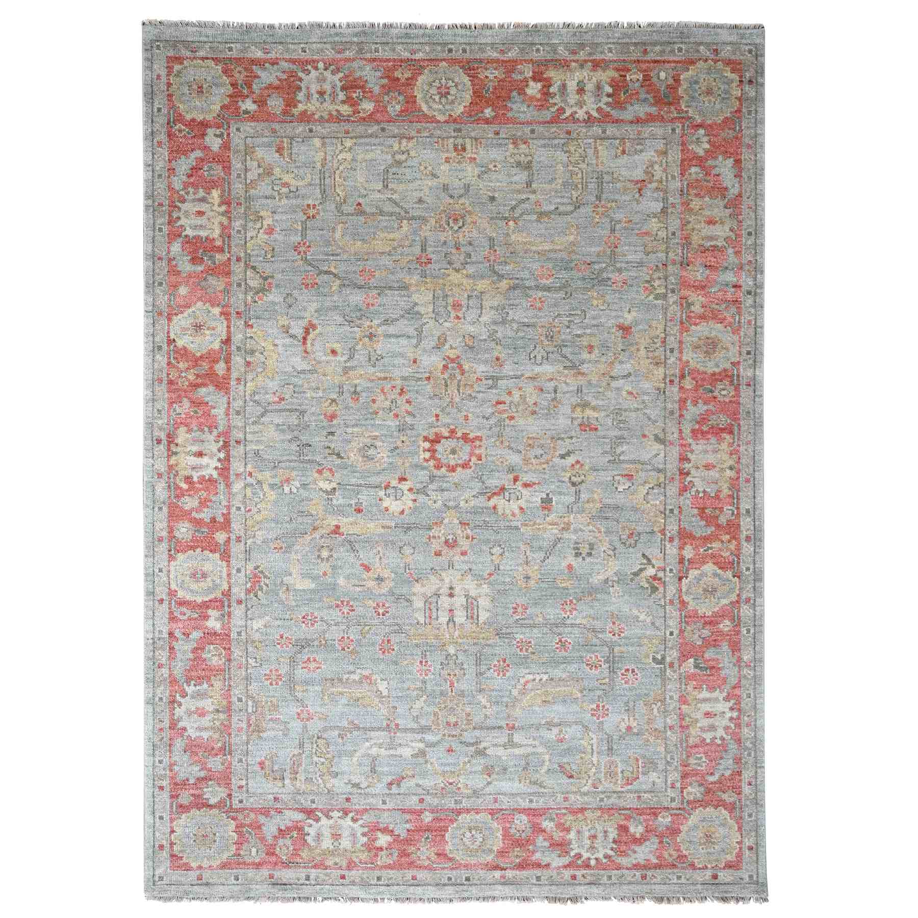 Oushak-And-Peshawar-Hand-Knotted-Rug-424465