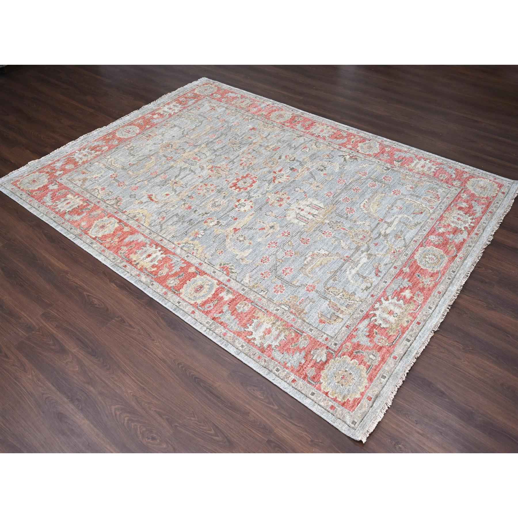 Oushak-And-Peshawar-Hand-Knotted-Rug-424465