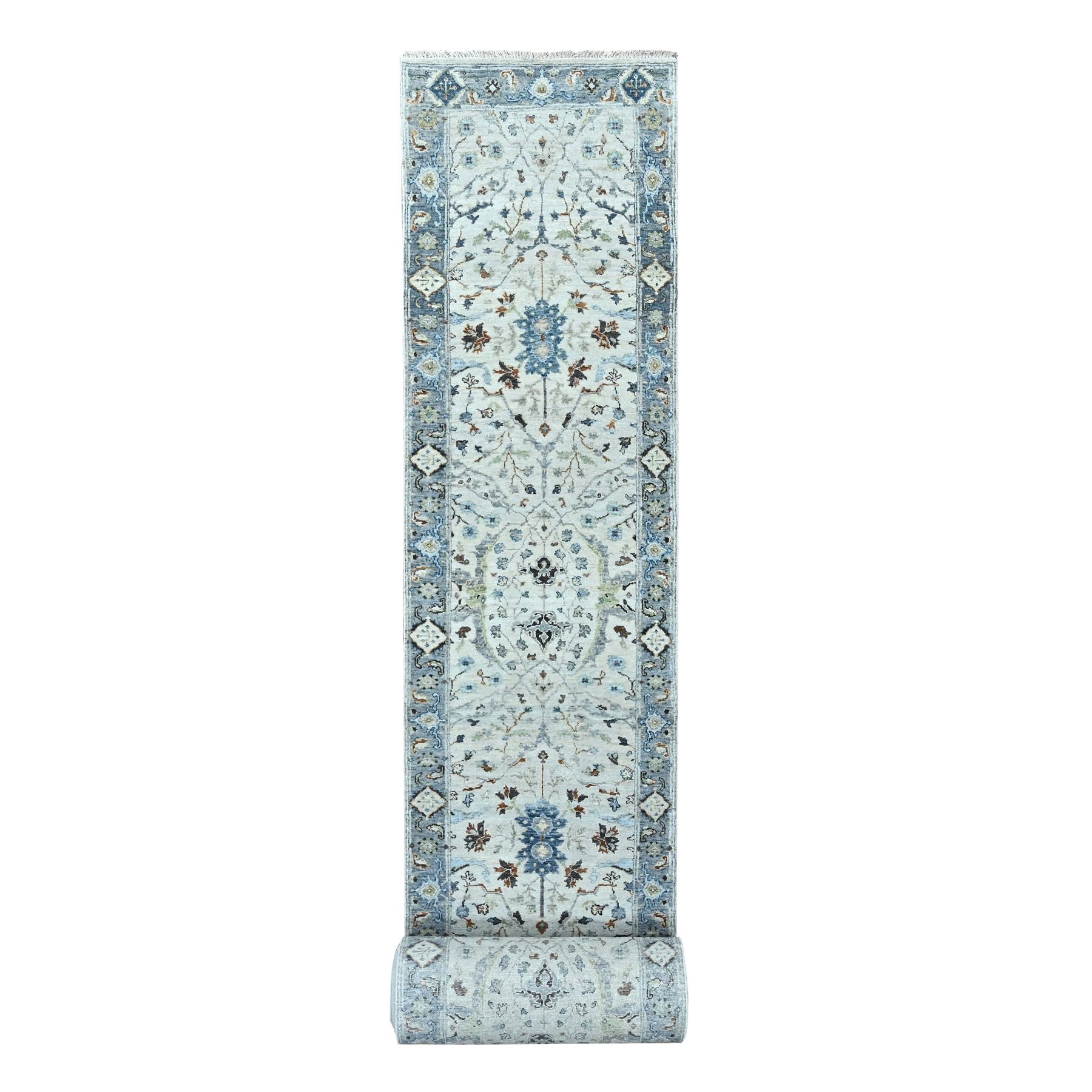 Oushak-And-Peshawar-Hand-Knotted-Rug-424915