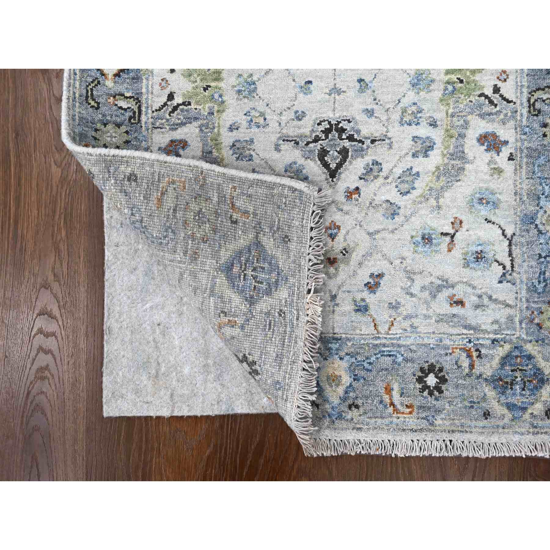 Oushak-And-Peshawar-Hand-Knotted-Rug-424915