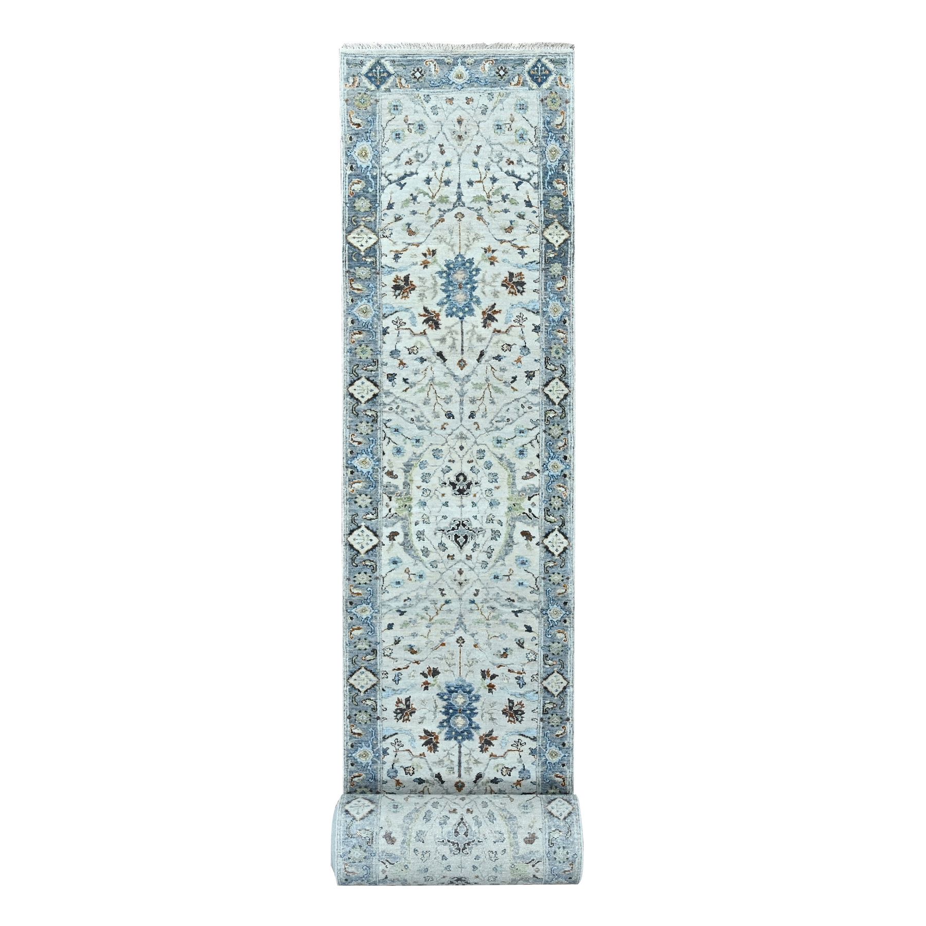 Oushak-And-Peshawar-Hand-Knotted-Rug-424920