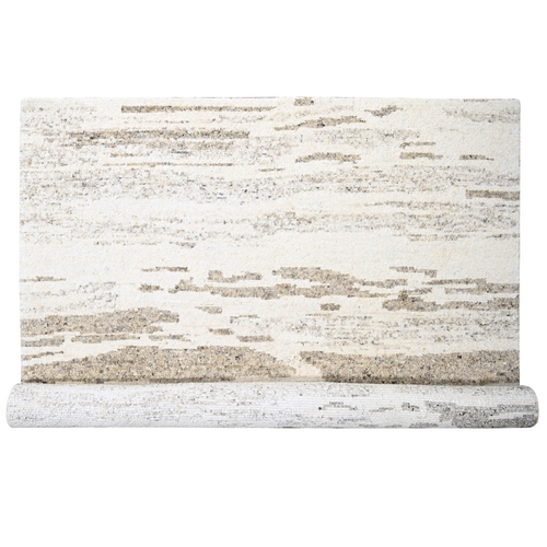 Soft Colors, Hand Knotted, Undyed  Natural Abrash, Minimalist Skyline Design, Tone on Tone, Thick and Plush, Sustainable, Pure Wool, Oversized Oriental Rug