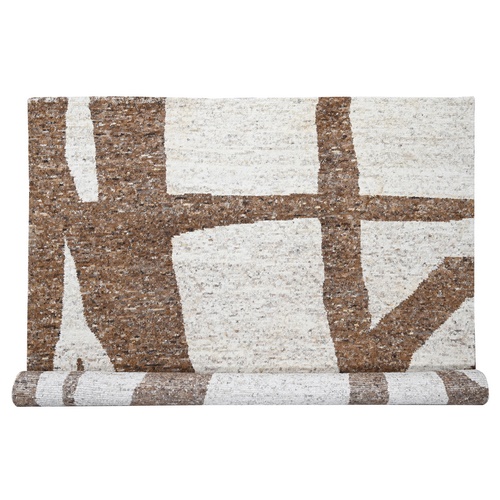 Earth Tone Colors, Pure Wool, Sustainable, Hand Knotted Minimalist Design, Soft and Vibrant Pile, Undyed  Natural Abrash, Tone on Tone, Oversized Oriental Rug