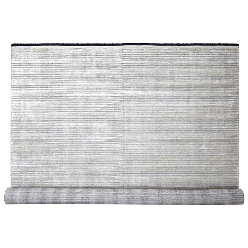 Taupe with Stout Black, Modern Textured and Variegated Line Design, Hand Loomed, 100% wool, Oversized Oriental Rug