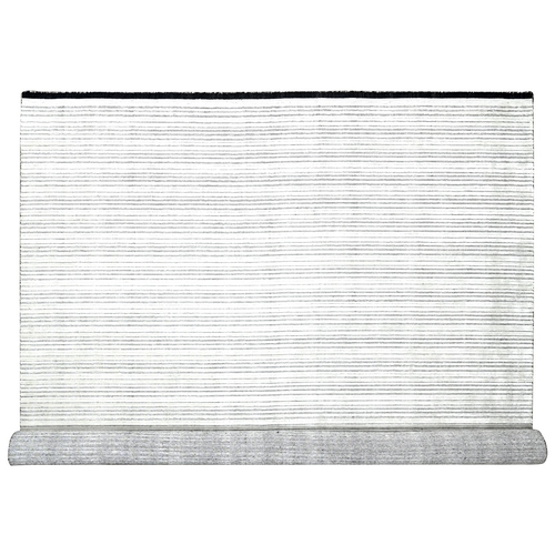 Smoky White with Cynical Black, 100% wool, Hand Loomed, Modern Textured and Variegated Line Design, Oversized Oriental Rug