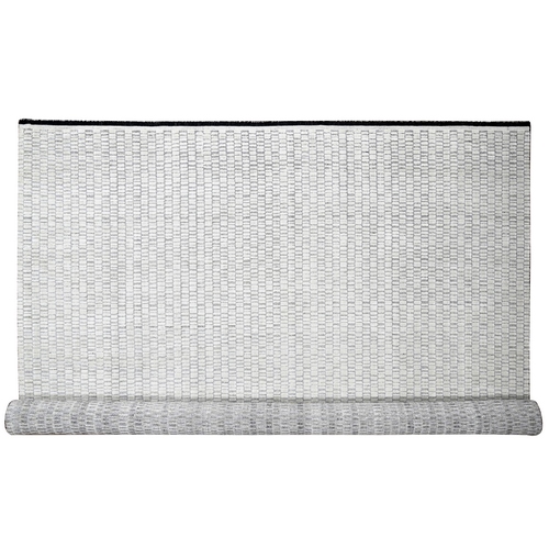 Lexicon White with Carbon Black, 100% wool, Hand Loomed, Modern Textured and Roman Tile Design, Oversized Oriental 
