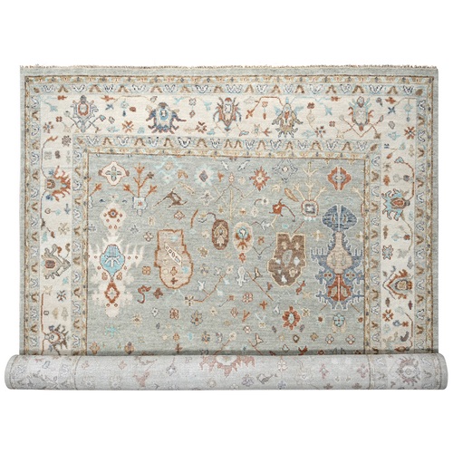 Eton Green, Organic Wool, Hand Knotted, Oushak Design, Soft and Plush Pile, Supple Collection, Oversized Oriental Rug