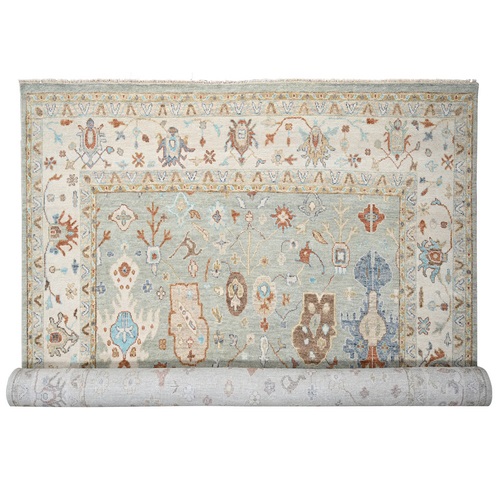 Eton Green, Supple Collection, Organic Wool, Hand Knotted, Oushak Design, Soft and Plush Pile, Oversized Oriental Rug