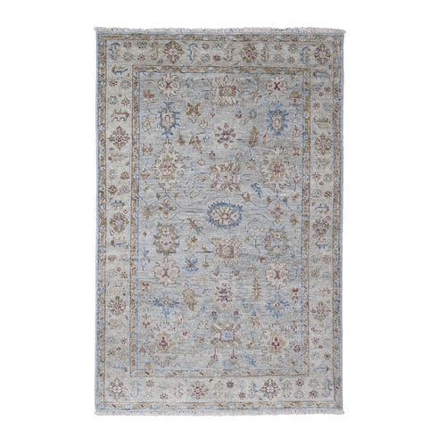 Wythe Blue With Grant Beige, Extra Soft Wool Hand Knotted, Oushak Design Supple Collection, Thick and Plush, Oriental Rug