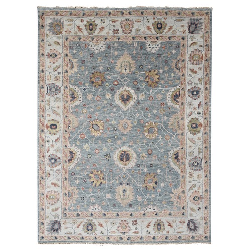 Nimbus Gray, Oushak Design, Supple Collection Thick and Plush, Natural Wool Hand Knotted, Tone On Tone, Oriental Rug