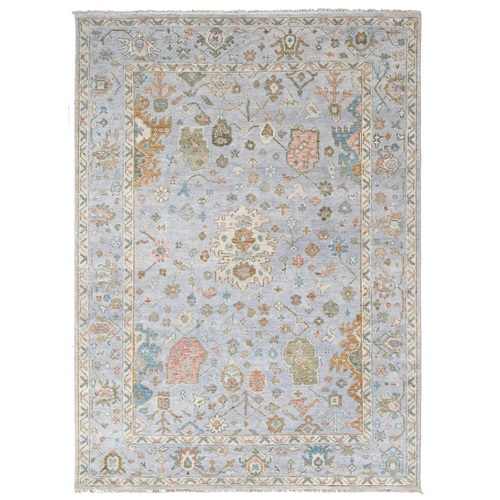 Curio Gray, Plush and Lush, Tone On Tone, Soft and Vibrant Wool Pile, Hand Knotted Oushak Supple Collection Design, Oriental Rug