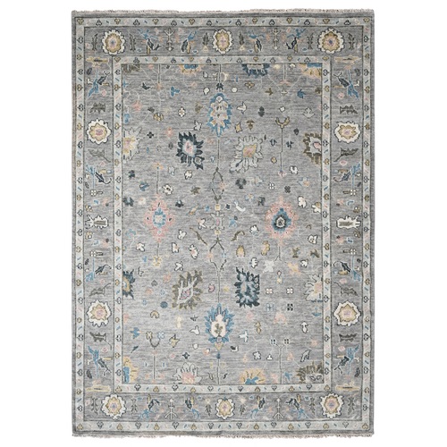 Westchester Gray, Soft Pile, Plush and Lush, Tone On Tone, Extra Soft Wool, Supple Collection Hand Knotted Oushak Inspired Oriental Rug