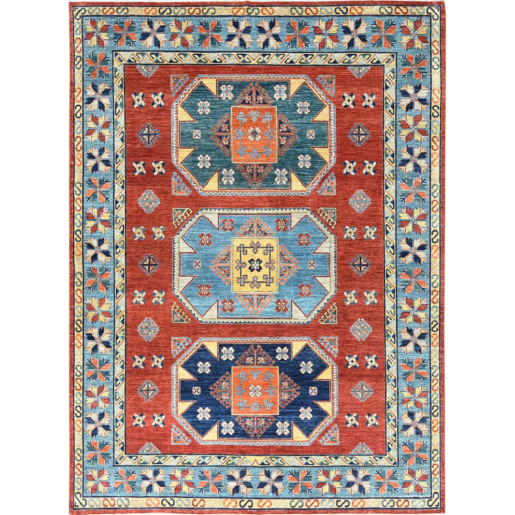 Tribal-Geometric-Hand-Knotted-Rug-426495