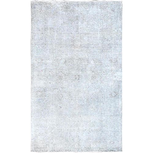 Beau Blue, Vintage Persian Tabriz, Distressed Look, Worn Down, Worn Wool, Hand Knotted, Oriental Rug