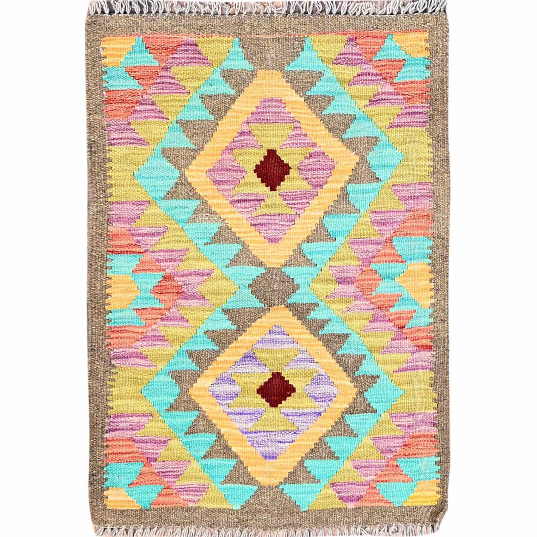 Colorful, Reversible, Flat Weave, Hand Woven, Pure Wool, Afghan Kilim With  Geometric Pattern, Natural Dyes, Oriental Rug- Product:Colorful-Reversible- Flat-Weave-Hand-Woven-Pure-Wool-Afghan-Kilim-With-Geometric -Pattern-Natural-Dyes-Oriental-Rug-428665