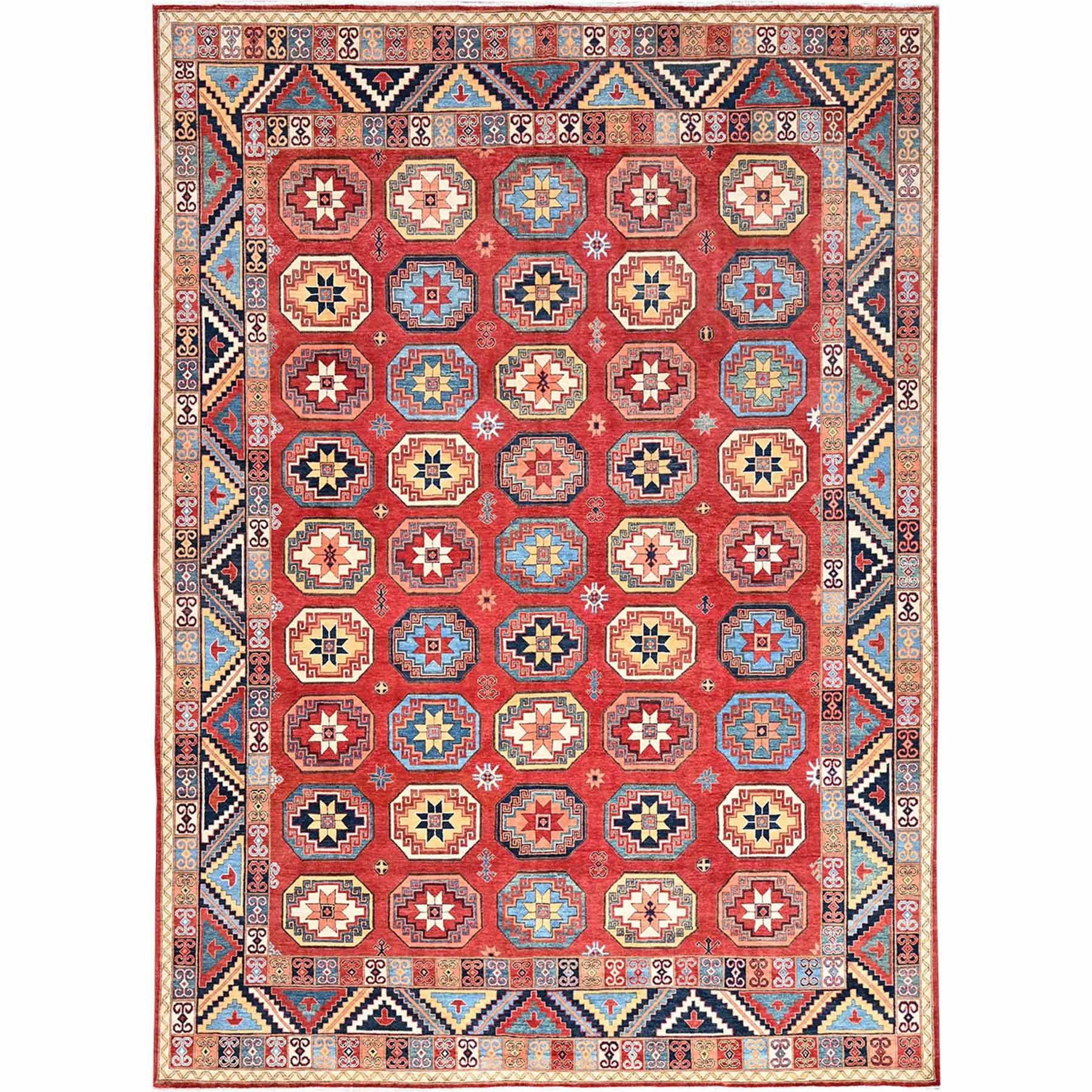 Tribal-Geometric-Hand-Knotted-Rug-427950