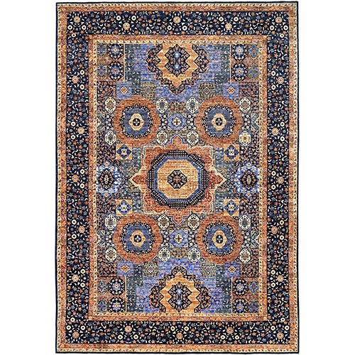 Lapis Blue, 14th Century Mamluk Dynasty Pattern, Vegetable Dyes, Extra Soft Wool, 200 KPSI, Hand Knotted, Oriental Rug