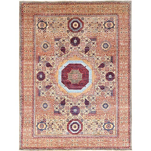 Chiffon White, 14th Century Mamluk Dynasty Pattern, 200 KPSI, Natural Dyes, Pure Wool, Hand Knotted, Oriental Rug